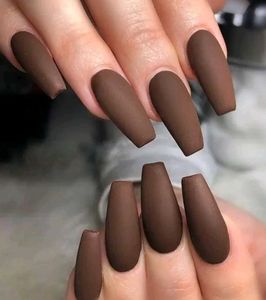 Brown Matt Nails Extension Press On Nail 💅