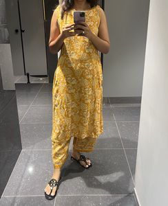 W Kurta Set In Mustard Colour