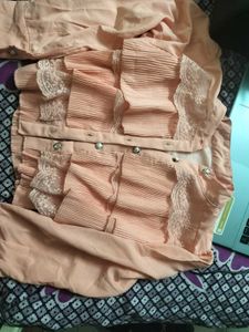 Peach Lace Detail Top