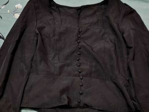 Elegant Black Button-Down Top