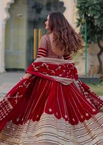Red Embroidered Lehenga Choli