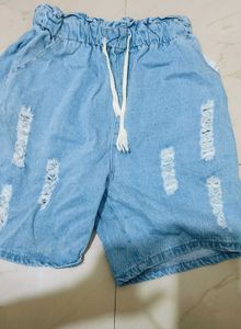 Ripped Denim Shorts