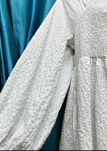 Zudio White A-line Dress.