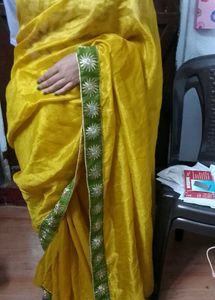 New saree with stiched blouse💛