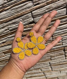 Yellow Flower Earrings
