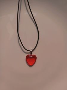 Red Glass Heart Pendant ❤️✨️