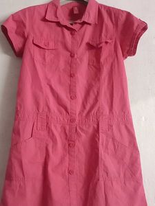Pink Utility Style Mini Dress