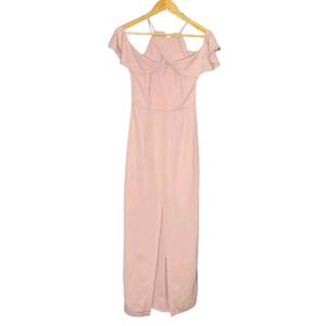 Pink Cold Shoulder Maxi Dress