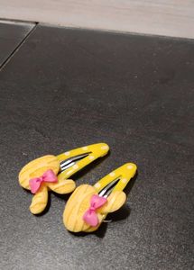 Pink Flower Hair Clips( pack of 3)