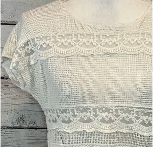 NUON Blouse Crochet &amp; Lace Off White