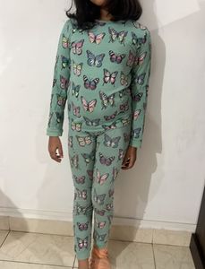 Butterfly Print Long Sleeve Top and pajama