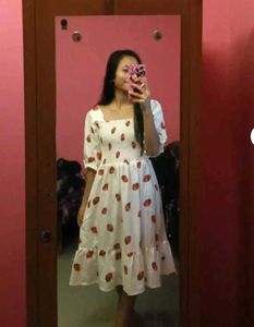 Strawberry 🍓 White Dress