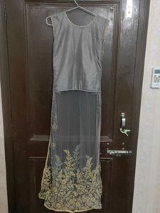 Elegant Grey Embroidered Lehenga Choli