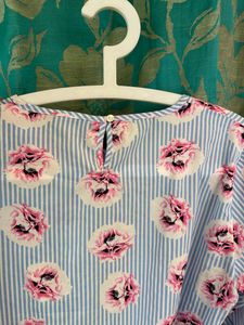 stylist sky blue top for outing