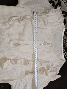 White Textured Top with Details