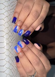 Blue Marble Nail Set