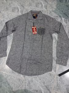 Mens Shirts Grey Color Branded Size L