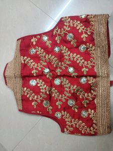 Red Worked Ethnic Overc Coat