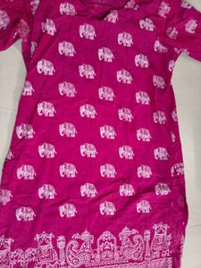Elephant Printed Daily Wear Kurta For Women