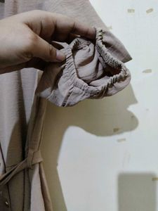 Beige Button-Down Midi Dress