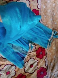 Net Dupatta Sky Blue Colour