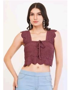 Cute cutwork blue top
