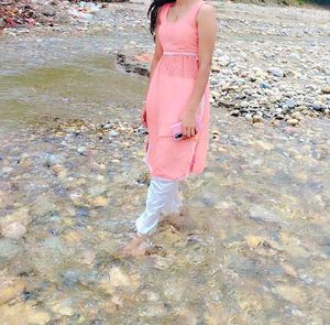 Orange Embroidered Kurta