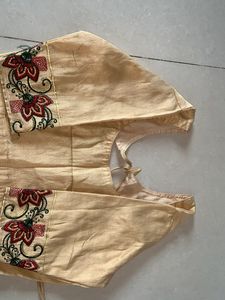 Half Sleeve Golden Blouse With Jumer
