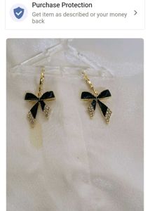 Combo Pearl Drop And Blackbow Earrings