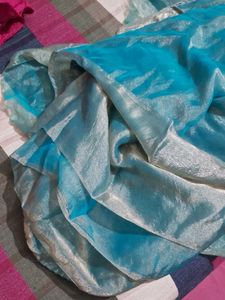 Elegant Blue  chiffon Saree