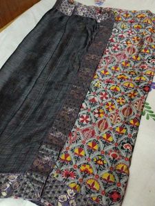 Beautiful Double Shade Saree With Stiched Blouse