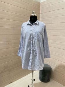 Pintresty Nightwear Shirt Striped Blue