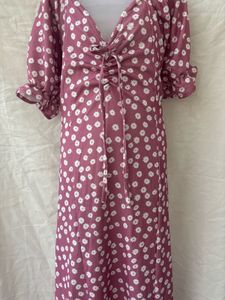 Pink Floral Dress - S