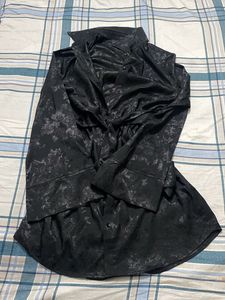 Self Print Black Silk Dress !!