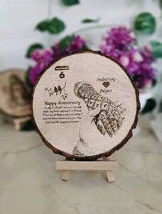 Wooden Slice Photo Frame With Wood Stand