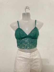 Pintresty Y2k Floral Lace V Neck Bra