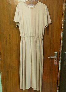 Casual Beige Long Dress