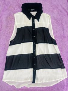 Black & White  Fit Striped Shirt