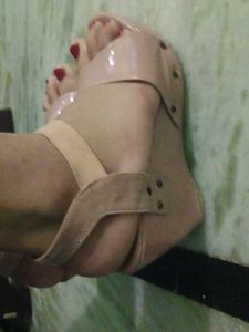 Beige Slingback Heels