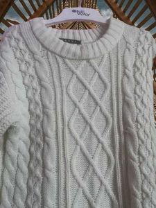White Knit Cardigan Sweater