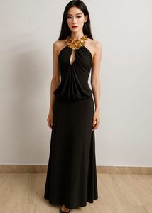 Luxury Elegant Black Maxi Dress