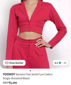 Pink Cropped Blazer