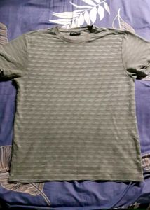 Zudio Olive Green Textured Tee