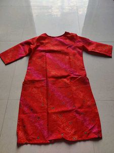Red Bandhani Kurta Pant