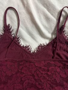 Burgundy Lace Cami Top