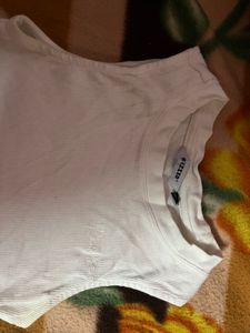 White Sleeveless Crop Top