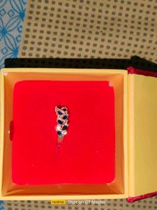 Bule Ruby &amp; Dimond Silver Ring 14g 925 Qualit