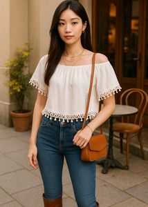 White Off Shoulder Top