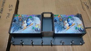 Radha Krishna Key Holder /Home Holder/Pen Holder  Wall Decor   Key Holder.  Good Packing (8 Hooks  Multicolour )