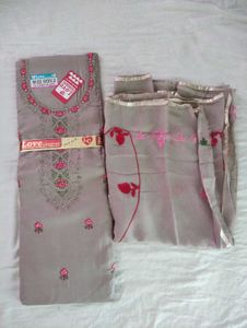 unstitched dress material for women, grey